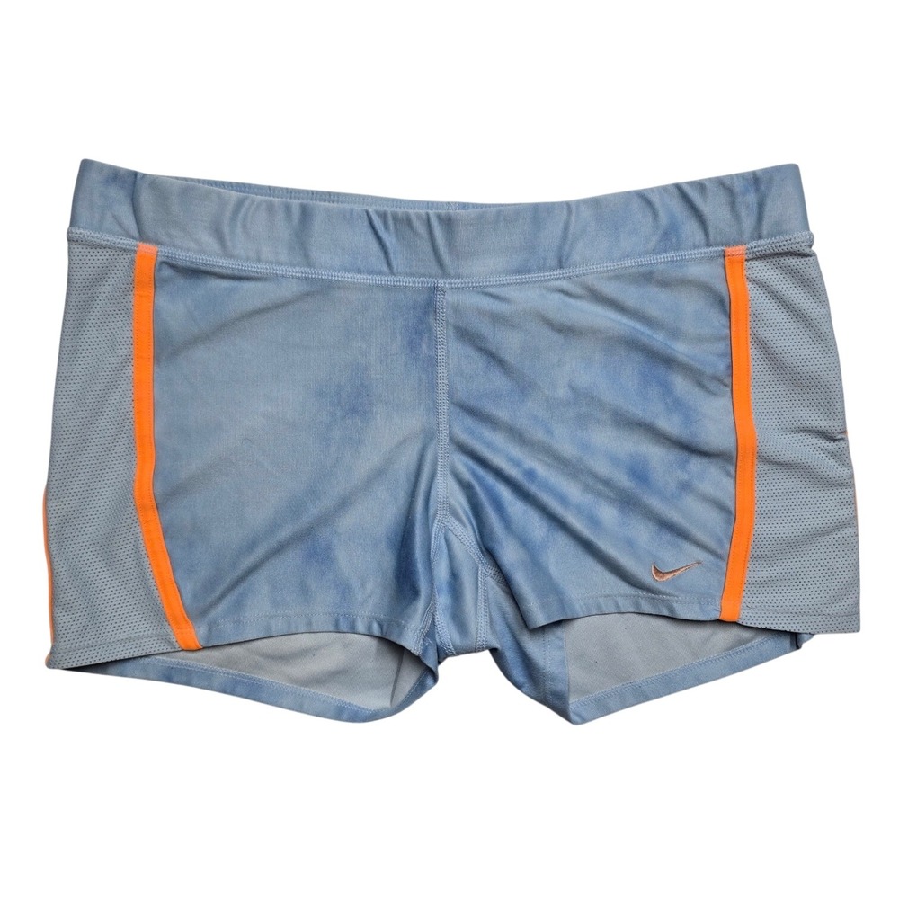 Nike Dri-FIT Volleyball Shorts Blue Orange Tie Dye Mesh Athletic Womens Medium